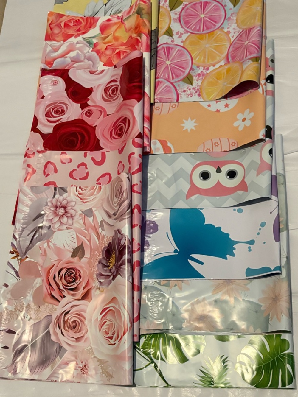 100 Assorted Self Sealable 10x13 Polymailers Floral Lemonade Designer Mailers